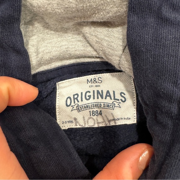 Marks & Spencer Navy Hoodie - 2-3 - Picture 4 of 5